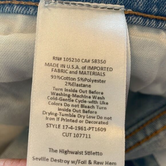 Current/ Elliott The Highwaisted Stilletto light washed Jeans Size 27 - Picture 6 of 9